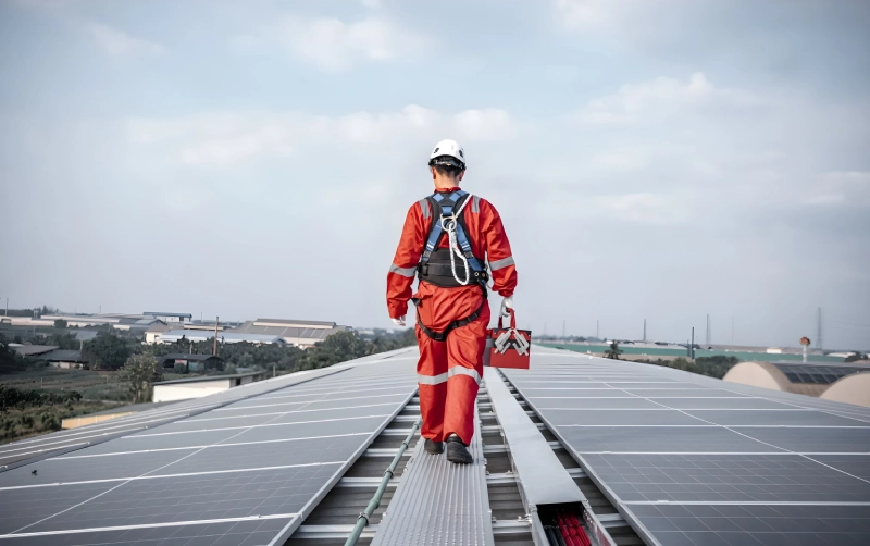 ทีมติดตั้งโซล่าเซลล์โรงงาน